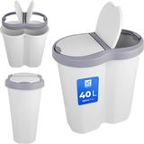 KADAX Compacta R Duo afvalbak glad grijs/essen