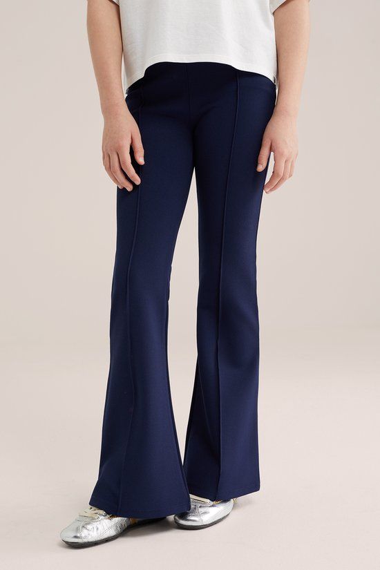 WE Fashion Meisjes flared legging donkerblauw maat 176