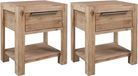 vidaXL Nachtkastjes met lades 2 st 40x30x48 cm massief acaciahout