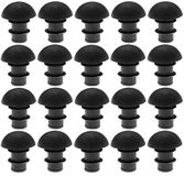 cyclingcolors 20 x kunststof deksel, zwart, diameter 15,5 mm x 7,5 mm x 7,5-9 mm, lamellenpluggen, schroefdop, beschermkap, ronde pluggen, eindkappen, blindgaten, blinddeksel, meubelmeubelmeubel
