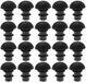 cyclingcolors 20 x kunststof deksel, zwart, diameter 15,5 mm x 7,5 mm x 7,5-9 mm, lamellenpluggen, schroefdop, beschermkap, ronde pluggen, eindkappen, blindgaten, blinddeksel, meubelmeubelmeubel