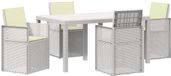 vidaXL Eettafel Set Wit en Crèmekleurig PP