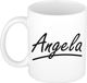 Bellatio Decorations Angela Naam koffiemok - beker - met sierlijke letters - wit