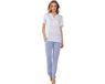 Pastunette Premium Pyjama Soft Sketches - Katoen/Modal - Wit/Blauw - Maat 48