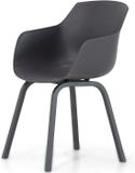 Lifestyle Garden Furniture Lifestyle Salina/Ancona 125 cm dining tuinset 5-delig grijs-antraciet kunststof 4 zitplekken