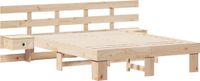 vidaXL Bedframe met hoofdeinde, 120 x 200 cm, massief grenenhout, bruin