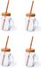 Merkloos / Sans marque Makito Western Europe Mason Jar drinkbekers - 4x stuks - glas - dop oranje met rietje - 500 ml - afsluitbaar - fruit shakes