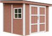 Timbela M938B-REDWOOD RED - LP SmartSide Tuinhuis op houtbasis - 5,9 m² - 248x294xH231 cm - zonder vloer en zijwand (totaal 3 wanden) met verf