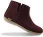 Glerups Hoge Wollen Sloffen Leren Zool Bietenrood