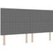 Tête de lit LED gris clair 200 cm tissu velours côtelé
