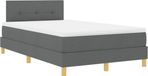vidaXL Boxspring bed met matras Donkergrijs 120 x 200 cm Stof