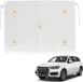 Kivora B.V. Rideau de voiture avec imprimé floral et pompons – Texture gaufrée blanche, intimité et pare-soleil avec ventouses, élégant et ajustement universel