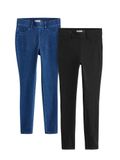 Next - Dames - Set van 2 lange jersey denim leggings - Petite - Zwart