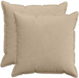 vidaXL Kussensloop - 2 st - HOUTEN - Taupe - 60 x 60 cm - corduroy