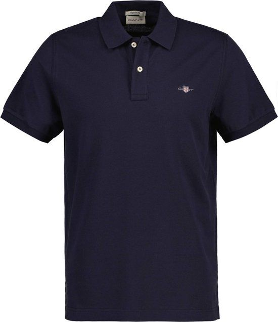 GANT Shield Piqué Poloshirt - Donkerblauw (navy) - Maat M - Heren