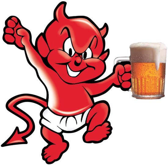 AutoStyle Sticker Devil With Beer - 10 5x10 5cm