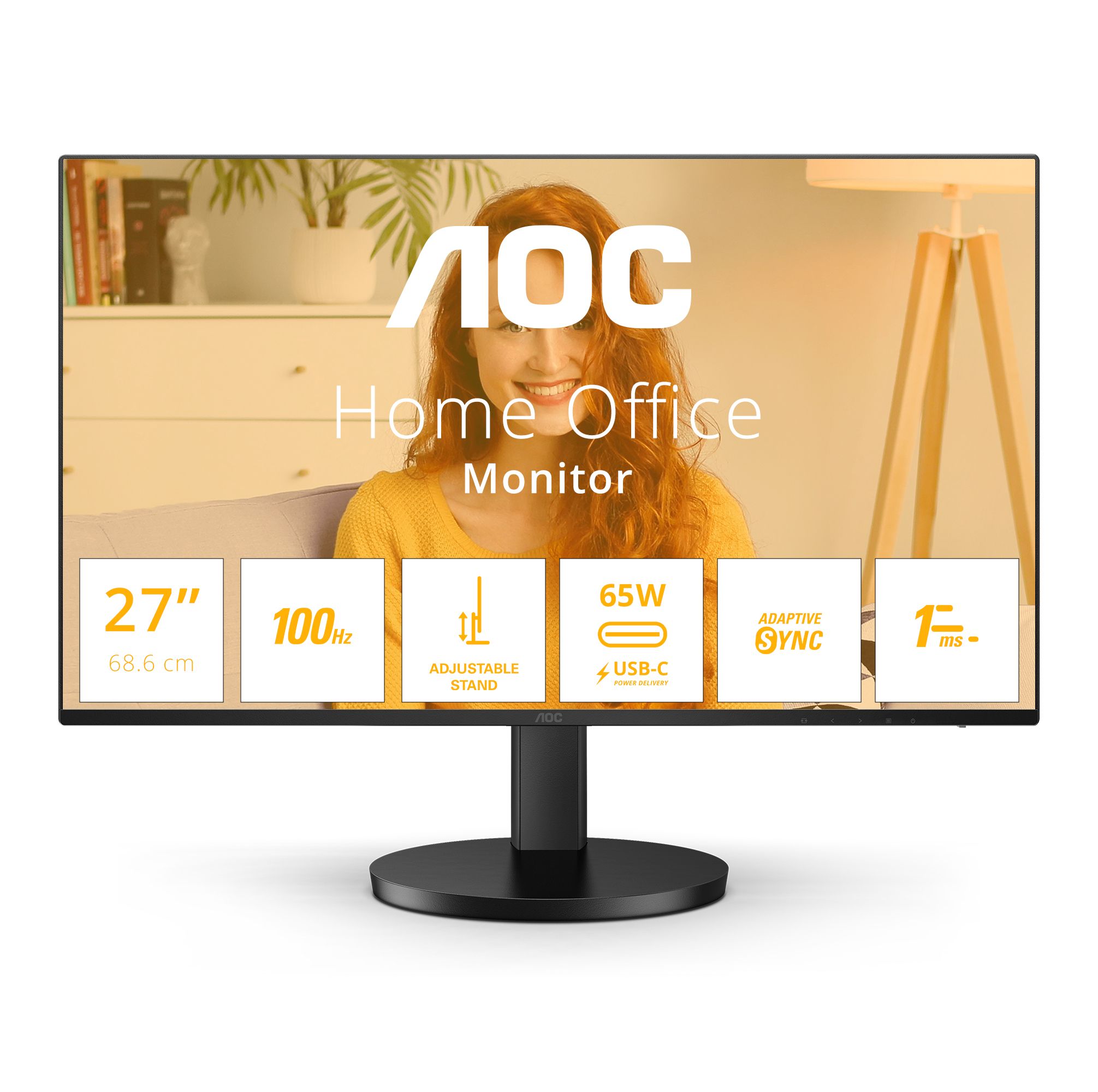 AOC Q27B3CF2 27 inch QHD IPS Monitor - USB-C, 100Hz, HDMI