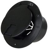 JR Products 541-3-A Zwarte Deluxe Ronde Elektrische Kabelluik met Terug