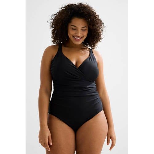 BEACHWAVE Curve corrigerend badpak zwart