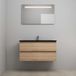 On Line Badkamermeubelset - 100 cm - Voorgemonteerd - Ladestructuur - Acryl Wastafel - 1 Kraangat - Spiegel met LED-Verlichting - Eiken