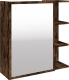 vidaXL Badkamerspiegelkast 62,5x20,5x64 cm bewerkt hout gerookt eiken