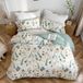 Goodivery ® Ensemble de literie deux personnes Coton motif végétal Vert 240x220 cm