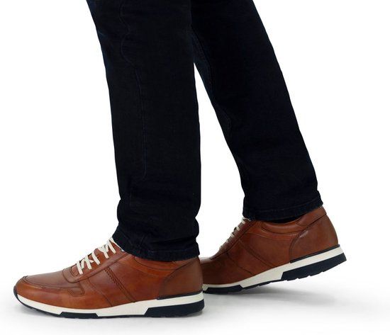 Van Lier - Cognac suède lage sneakers - Heren - Maat 40