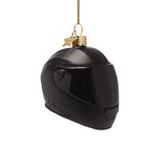 Vondels Boule de Noël - Casque de Moto 6.5cm en Verre, Noir