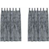 Rideaux en velours 2 pièces gris argenté 175 x 140 cm velours