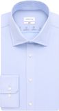 Seidensticker slim fit overhemd - popeline - blauw - Strijkvrij - Boordmaat: 44