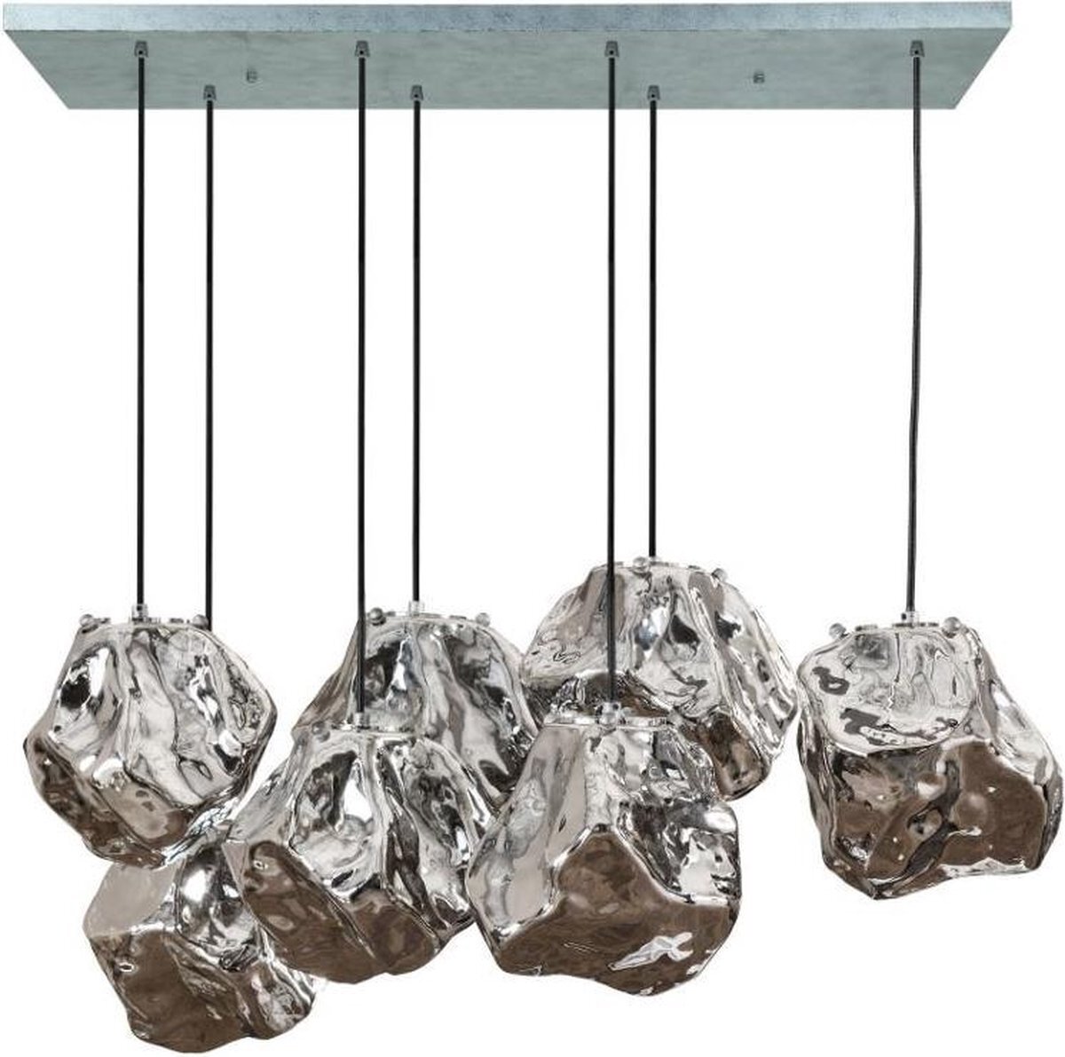 LT-Luce Hanglamp Rock Chrome Glas 7 Lichts