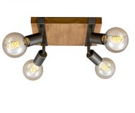 Briloner Leuchten WOOD BASIC Plafondlamp - Vierkant - Spots Draaibaar - 4xE27 - Noir/Gris