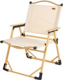 Aktive Glamping Hoge Opvouwbare Stoel Beige 61 x 54 x 40-77 cm
