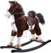Viking Choice Hobbelpaard met Geluid - 73x28x70cm - Donkerbruin