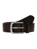 Tom Tailor - TTROY Leren riem met afgeronde gesp - Maat 110 - dark brown uni