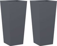 vidaXL Plantenbakken 2 st 35x35x75 cm staal antracietkleurig
