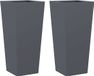 vidaXL Plantenbakken 2 st 35x35x75 cm staal antracietkleurig