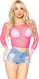 Leg Avenue Sleeved Industrial Net shirt + XL/XXL Roze
