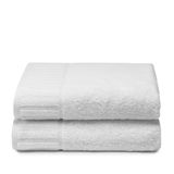 Top Towel 2 douchehanddoeken, witte hotelhanddoeken, grote badhanddoeken, 100% katoen, wit, 70 x 140 cm