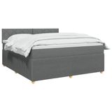 vidaXL Boxspringbed met matras Donkergrijs 140 x 190 cm Stof