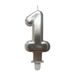 Homéa Birthday Candle Number 1 with Plastic Holder H 7.5 cm Silver-colored