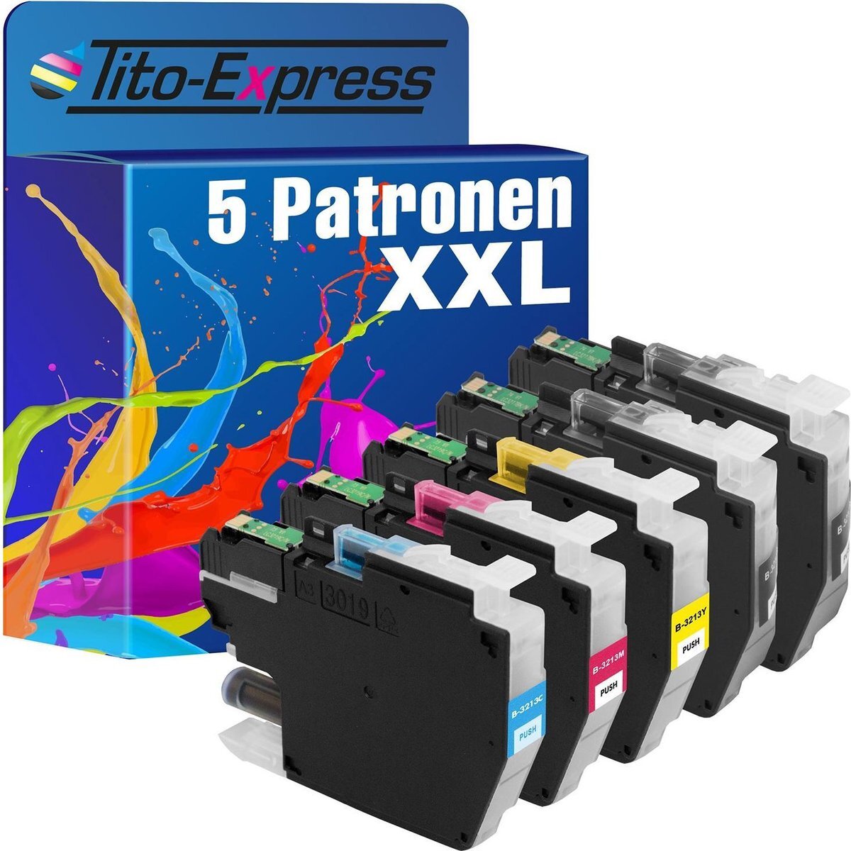 Tito Express PlatinumSerie 5x cartridge alternatief voor Brother LC3213