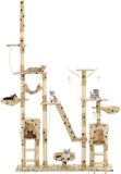 vidaXL Chat arbre à griffer avec poteaux à griffer en sisal 230-250 cm empreintes de pattes beige