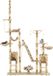 vidaXL Chat arbre à griffer avec poteaux à griffer en sisal 230-250 cm empreintes de pattes beige