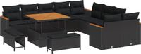 vidaXL Banc de jardin noir poly rotin