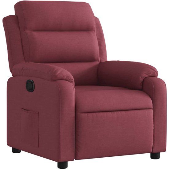 vidaXL Fauteuil verstelbaar stof wijnrood