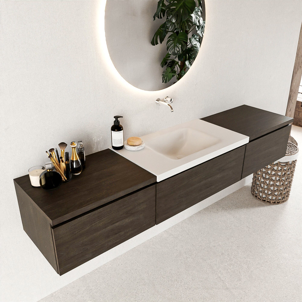 Mondiaz Bukla badmeubel 200 dark brown en talc