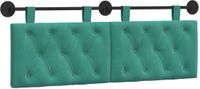 vidaXL Hangend hoofdbord Turquoise Fluweel
