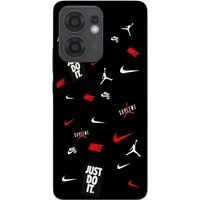 NIKE JORDAN Coque Pour Oppo Reno 13F Blanc rouge fond noir