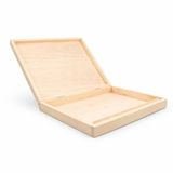 IMPWOOD Houten kist met deksel (binnen groter A4) - opbergdoos van onbehandeld grenenhout - 32,5 x 25,4 x 4,6 cm